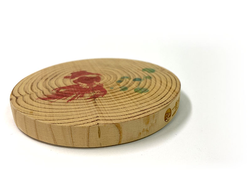 心持木杯墊 圓-1隻金魚